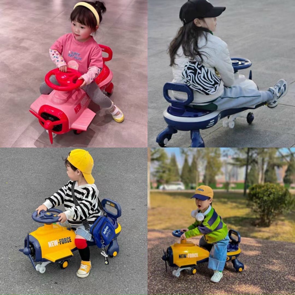 Xe lắc máy bay cho bé ,xe chòi chân cao cấp New force có đèn nhạc mẫu mới nhất trọng tải 120kg.
