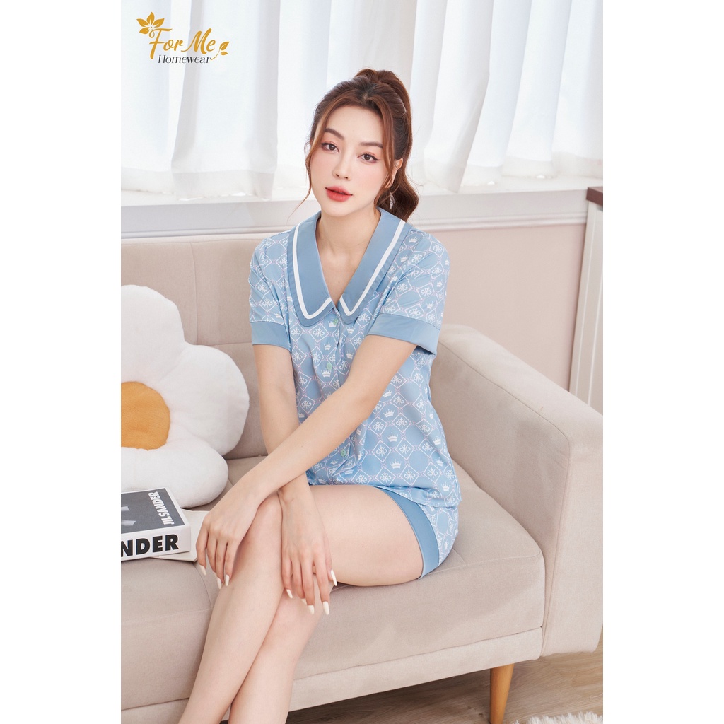 Bộ Lụa Hàn Châu cao Cấp BST Hè 2023 ForMe Ngắn tay quần đùi VƯƠNG MIỆN 09