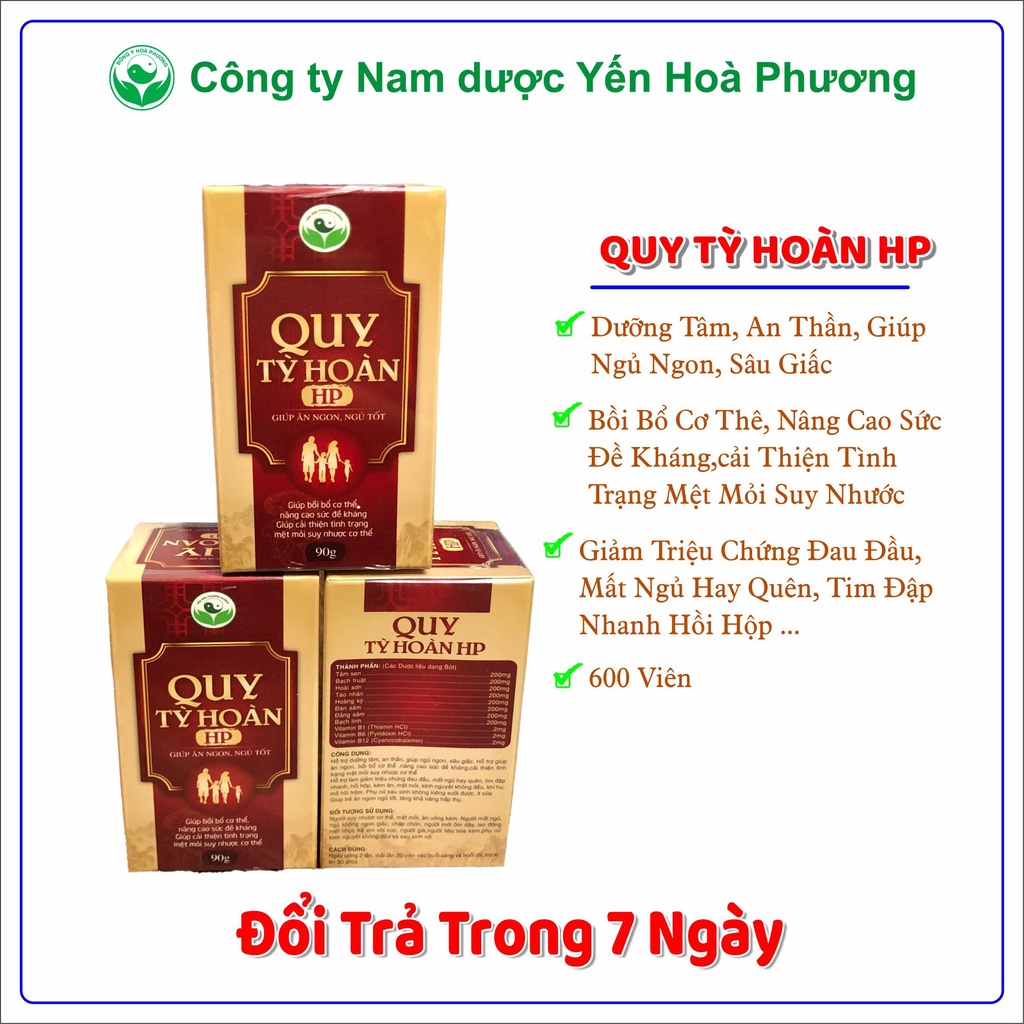 Viên ăn ngủ ngon quỳ ty hoàn nâng cao cảm giác thèm ăn, dễ ngủ hộp 500 viên đông y Hòa Phương HP3G