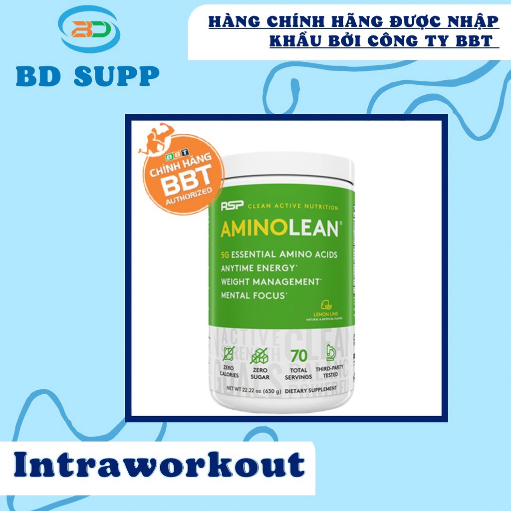 RSP Amino Lean, Năng Lượng Hoàn Chỉnh Cho Nam và Nữ, 5G EAA/BCAA, L-Carnitine Hỗ Trợ Đốt Mỡ & Caffeine