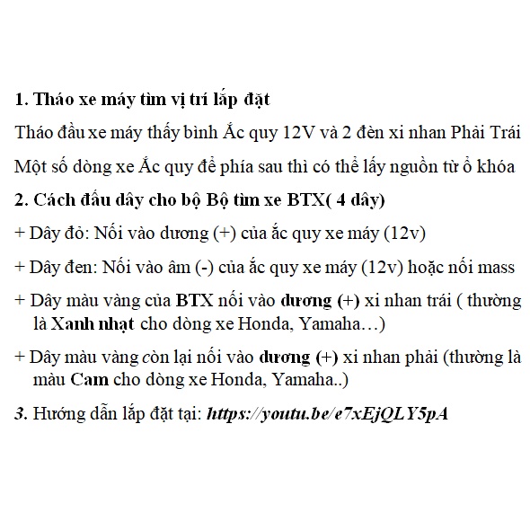 Thiết bị tìm xe máy, xe đạp điện BH 12T