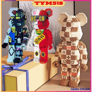 Xếp hình Gấu Bearbrick LV 31cm xếp hình lắp ráp mô hình bear brick cỡ lớn (Chuẩn Mẫu)