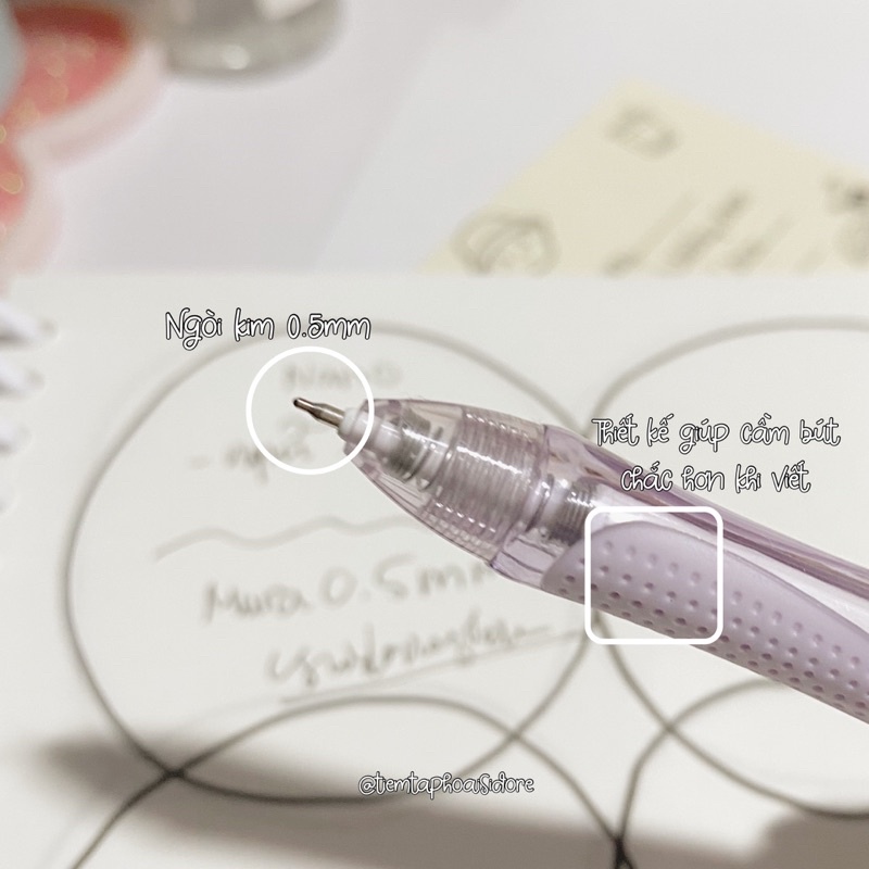 Bút bi gel bấm MURA ngòi 0.5mm NANO