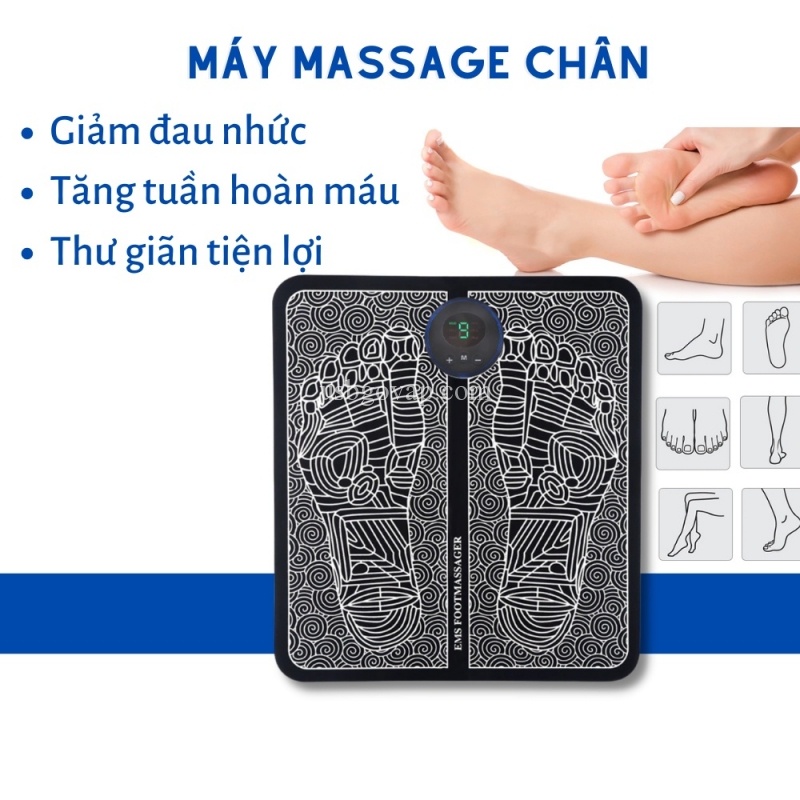 Thảm Massage Chân EMS Cao Cấp Có Màn Hình Hiển Tthị Giúp Lưu Thông Khí Huyết, Máy Massage Bàn Chân giảm đau mỏi hiệu quả