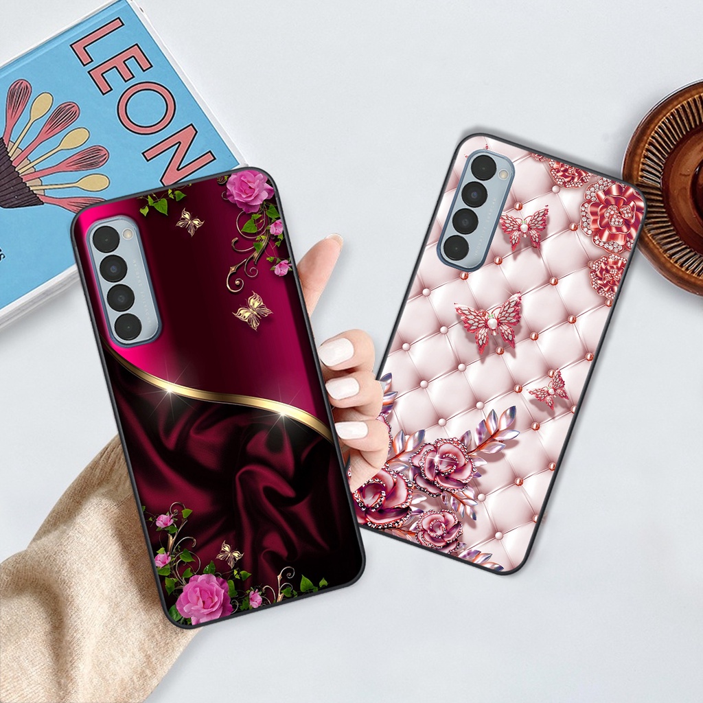 Ốp Oppo Reno4 / Reno4 Pro / Reno 4 in hình hoa lá họa tiết siêu đẹp, sang trọng