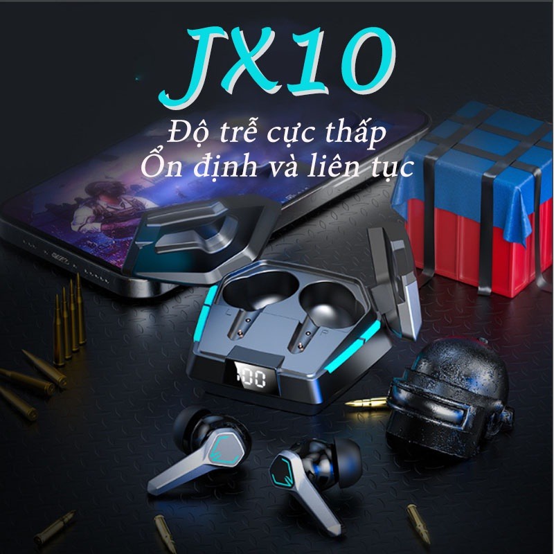 Tai Nghe Gaming Bluetooth JX-10 TWS, Tai Nghe Chơi Game Không Dây Có Mic, Độ Trễ Cực Thấp