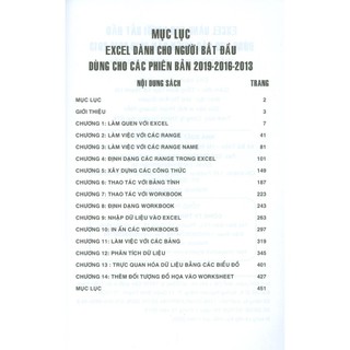 Sách - Excel Dành Cho Người Mới Bắt Đầu (Dành Cho Các Phiên Bản 2019 - 2016 - 2013)