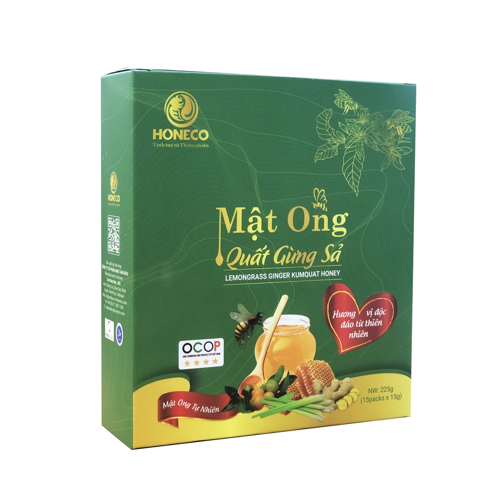 Quà 8/3 Mật ong quất gừng sả 15 gói x 15g