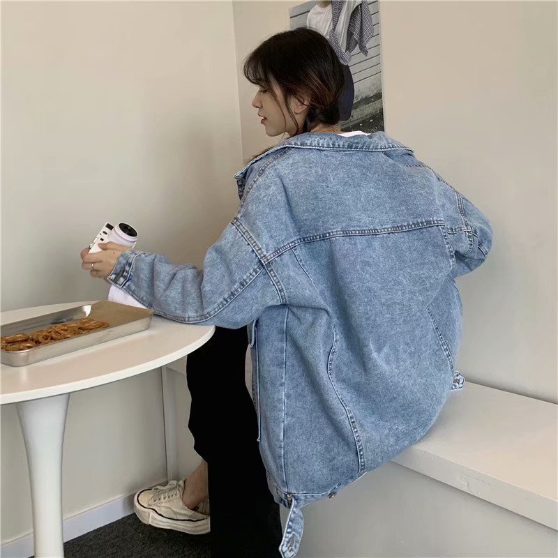 Áo khoác jean unisex big size, áo bò denim thời trang form rộng túi trước, phong cách Unisex