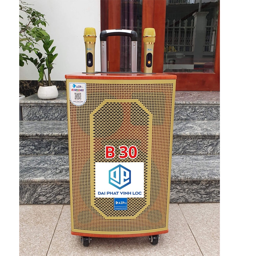 Loa Kéo Karaoke Công Suất Lớn 950W | Loa Kéo Giá Rẻ Azpro AZ-228A Bas30 | Loa Kéo Bluetooth Tặng 2 Mic không dây