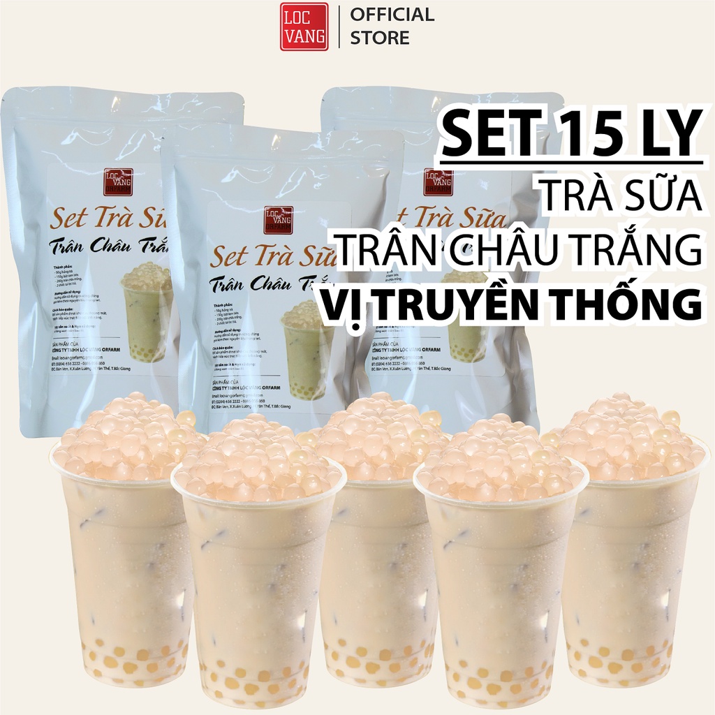 Trà Sữa Trân Châu Trắng Vị Truyền Thống SET 15 LY Nguyên Liệu Làm Trà Sữa Tự Pha Bột Béo Hồng Trà Đen