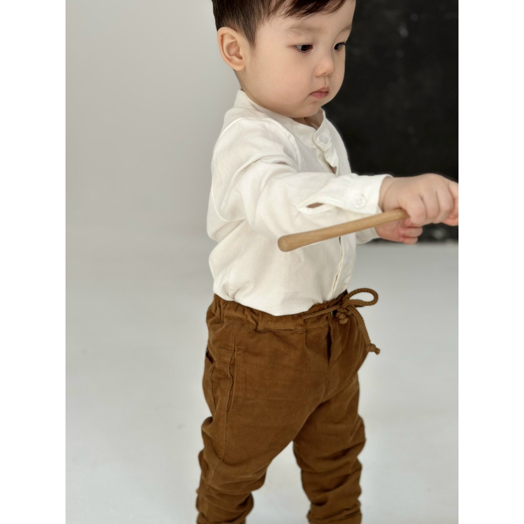 Áo Sơ Mi Cotton Bé Trai Macro & Micro Long Sleeve Shirt