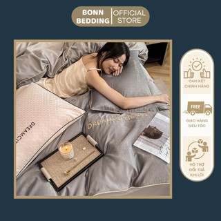 Bộ chăn ga gối lụa dreamcityhome 4 món set chăn ga gối hoạ tiết lụa cao cấp nhập khẩu