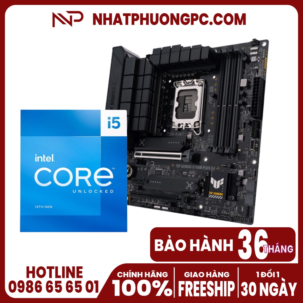 COMBO Mainboard ASUS TUF GAMING B760M-PLUS D4 + CPU INTEL I5-13400F