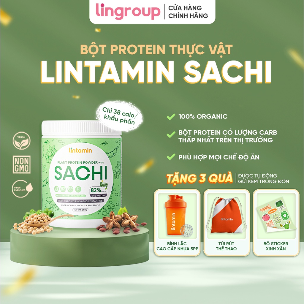 Bột protein thực vật Lintamin Sachi hỗ trợ giảm cân, cải thiện vóc dáng (Hộp 250g)