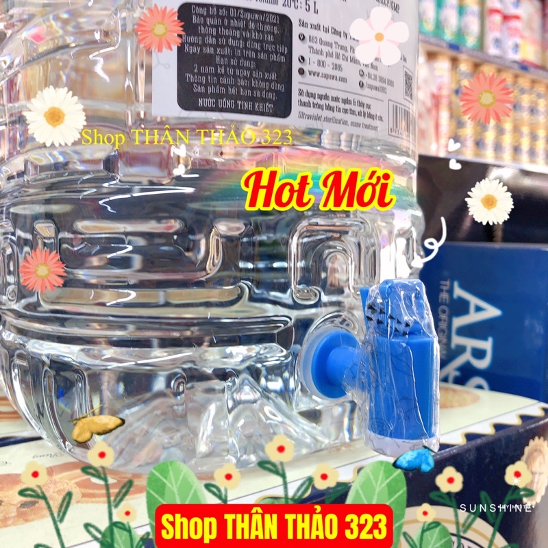 Nước Tinh Khiết SAPUWA 5 Lít Có Vòi Tiện Lợi