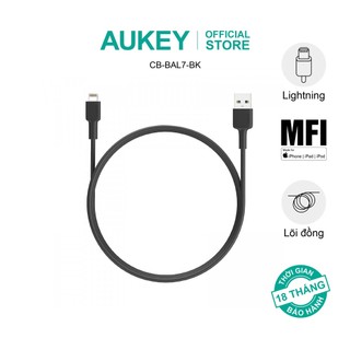 Dây cáp aukey cb-bal7 lõi đồng usb-a to lightning mfi 0.9m