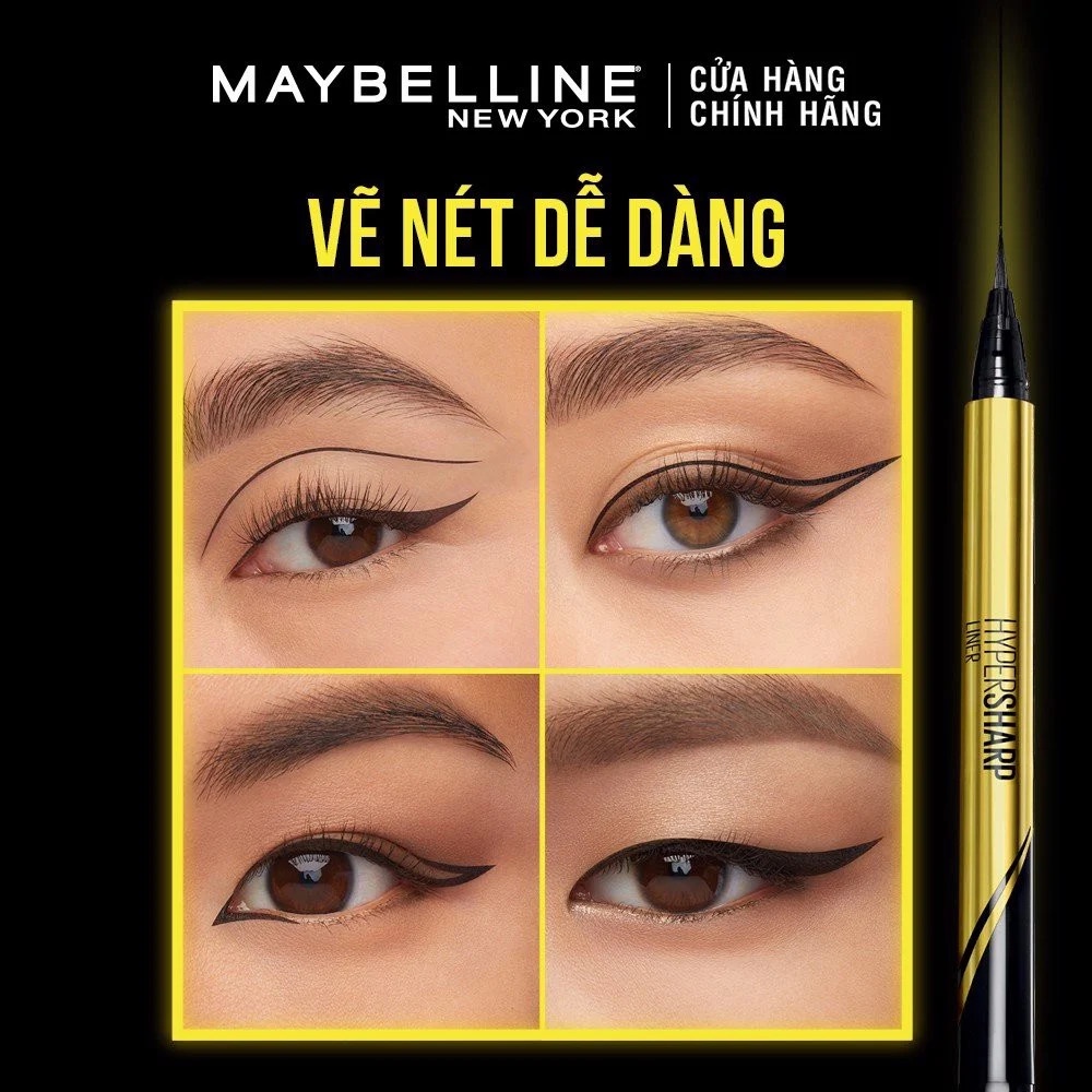 [MAYBELLINE NEW YORK] Bút Kẻ Mắt Nước Siêu Sắc Mảnh, Không Lem Trôi Hyper Sharp Liner Extreme 0.4g