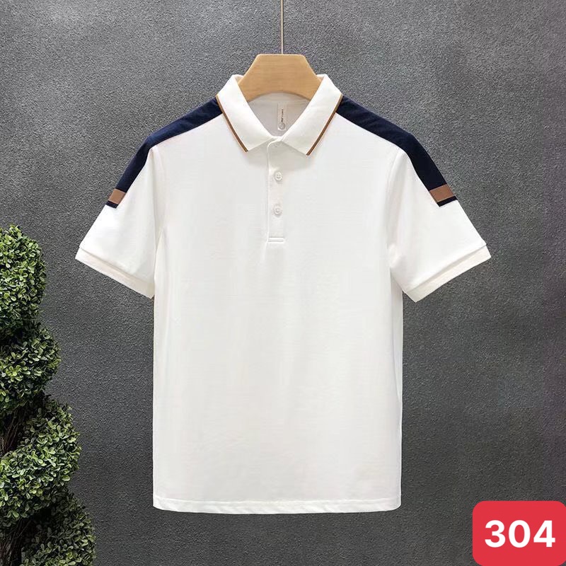 Áo thun nam polo cổ trụ màu trắng chất vải cotton dày dặn co giãn tay ngắn, phông nam đẹp ADO16 nhiều mẫu