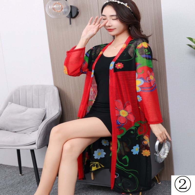 Áo Khoác Cardigan Chống Nắng Dáng Lửng Phối Lưới Mỏng Nhẹ In Họa Tiết Xinh Xắn Thời Trang Mùa Hè 2023 Cho Nữ