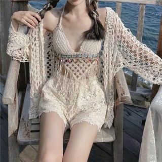 Set đồ đi biển dệt kim phong cách boho