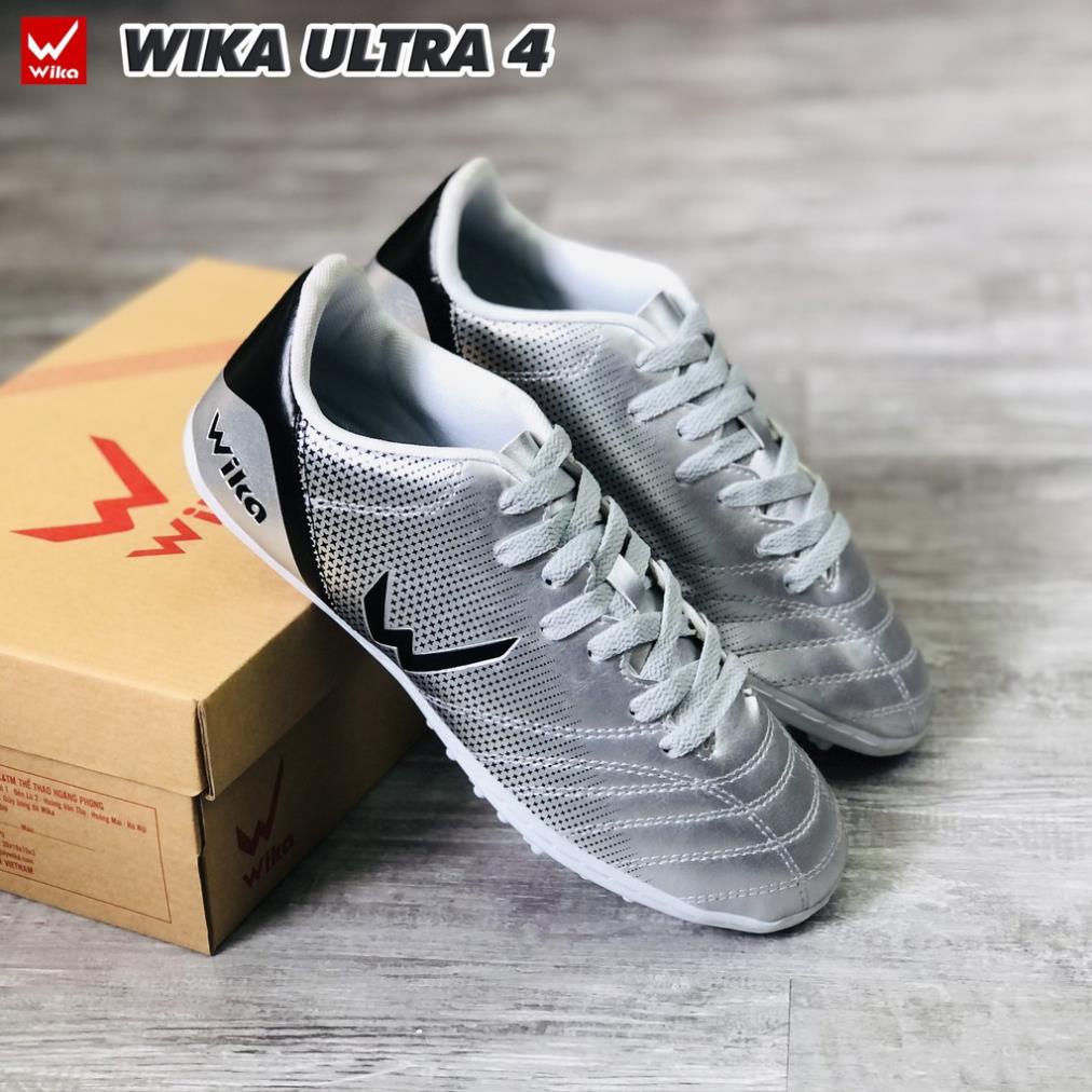 Giày Đá Bóng Ct3 Wika 3 Sọc Dùng Cho Sân Cỏ Nhân Tạo Khâu Toàn Bộ Đế Siêu Ôm Chân Chất Liệu Pu