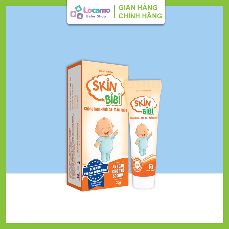 Kem bôi da trẻ em Skin BiBi Ngừa hăm da Khô da Viêm da Mẩn ngứa do côn trùng đốt Tuýp 20g