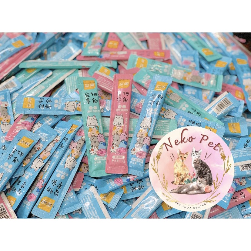 (Hỏa tốc HCM )Combo 100 thanh súp thưởng cho mèo, soup thưởng dinh dưỡng cho mèo, sup thưởng shizuka thanh 15gr
