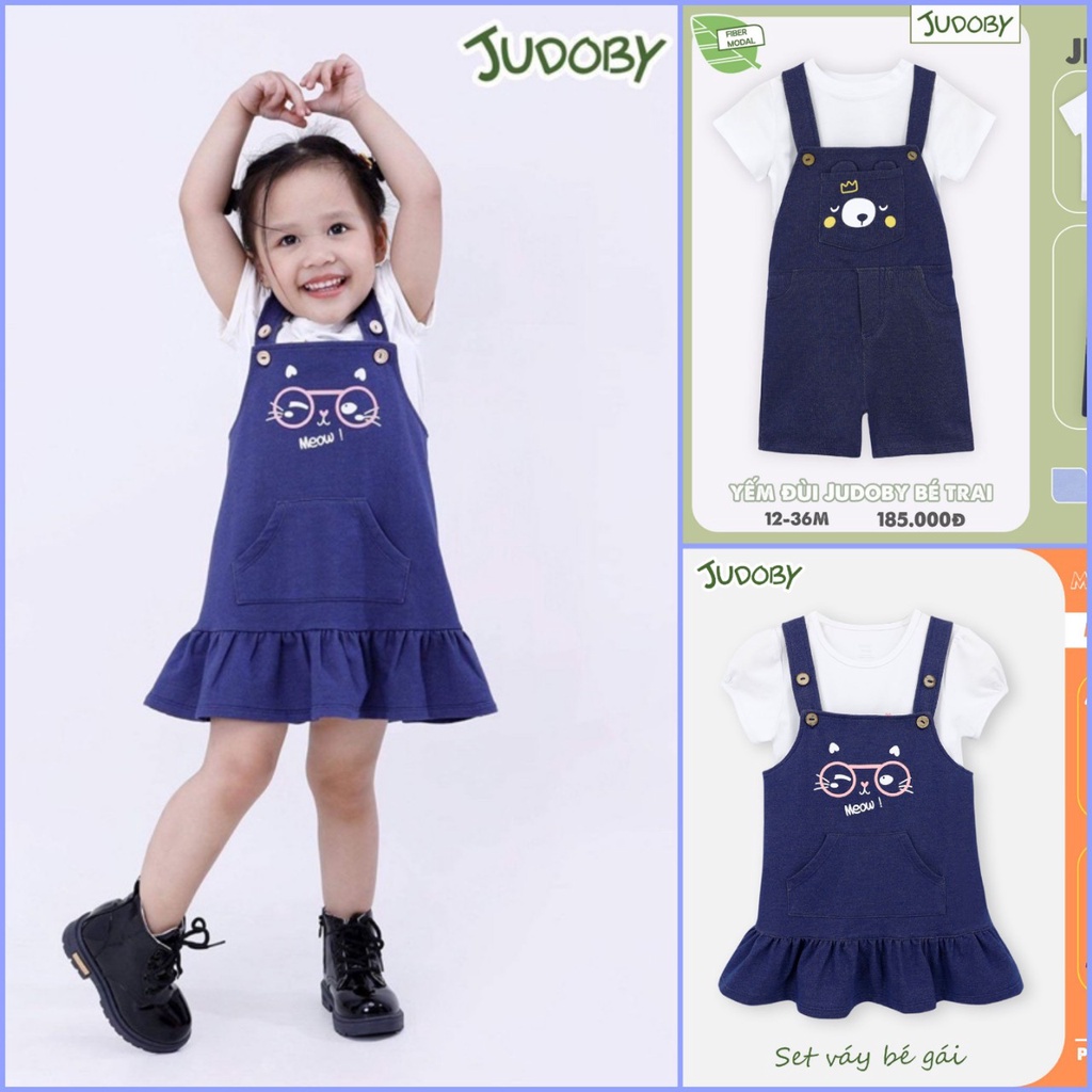 JB160 - JB159 Set váy bé gái / yếm đùi bé trai modal sợi sồi Judoby (Dokma cao cấp) (9-36m)