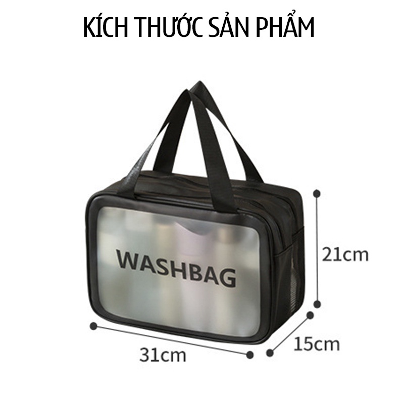 Túi đựng mỹ phẩm, đồ trang điểm, vật dụng cá nhân du lịch trong suốt đa năng chống thấm nước dung tích lớn dành cho nữ