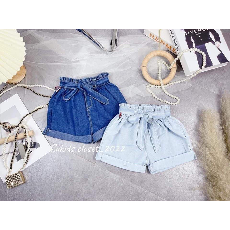 Quần jean đùi rách cá tính cho bé bé gái 10-32kg