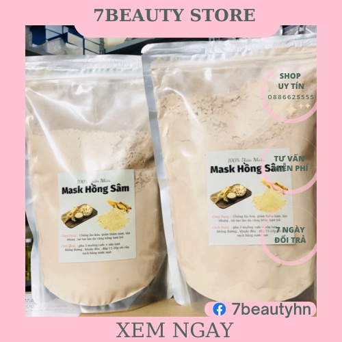 Mặt nạ dẻo hồng sâm Trắng Da,Ngừa Mụn handmade 1kg - Thiết Bị Spa  thẩm mỹ