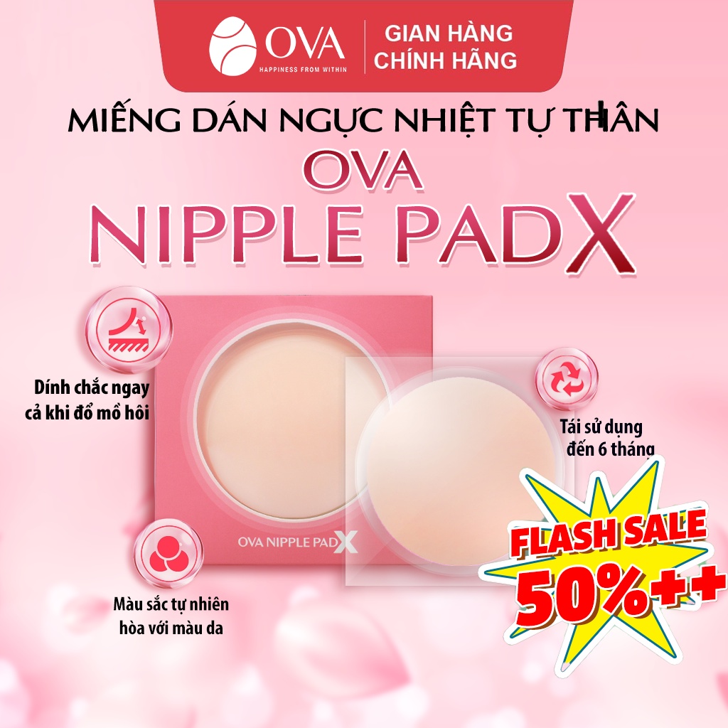Miếng dán ngực tự thân OVAPink Nipple PadX cao cấp siêu dính, thật giống da tự nhiên che đầu ti, nhũ hoa