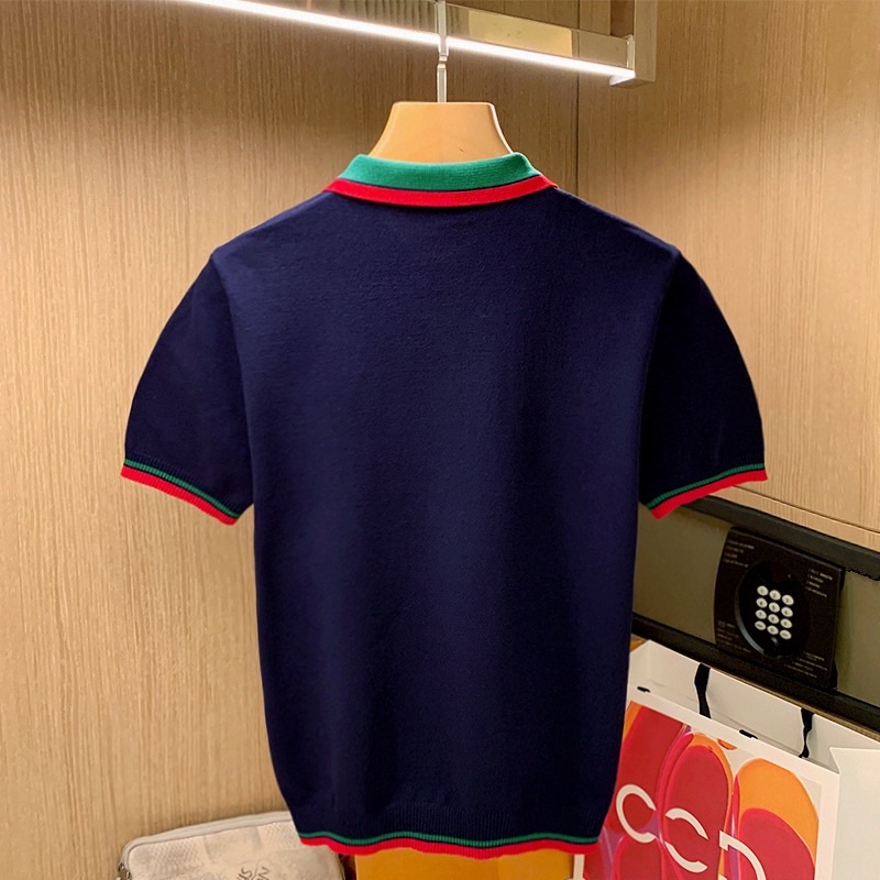 Áo cộc tay Len nam, áo ngắn tay cho nam giới phù hợp Mùa Hè / Mùa Thu dễ dàng phối đồ đơn giản Basic thời trang 2023