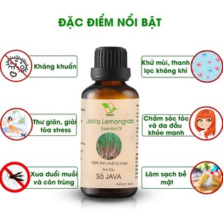 Combo tinh dầu sả chanh+ sả java chai 50ml