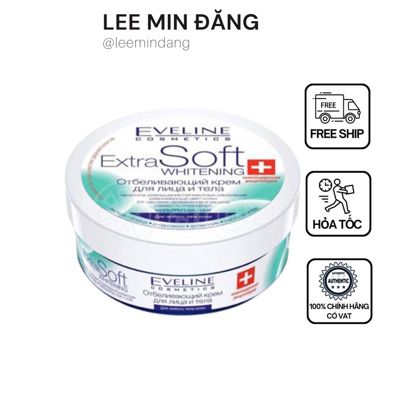 Kem dưỡng Eveline Extra Soft Whitening 200ml - Hàng chính hãng Nga Mỹ Phẩm LEEMINDANG