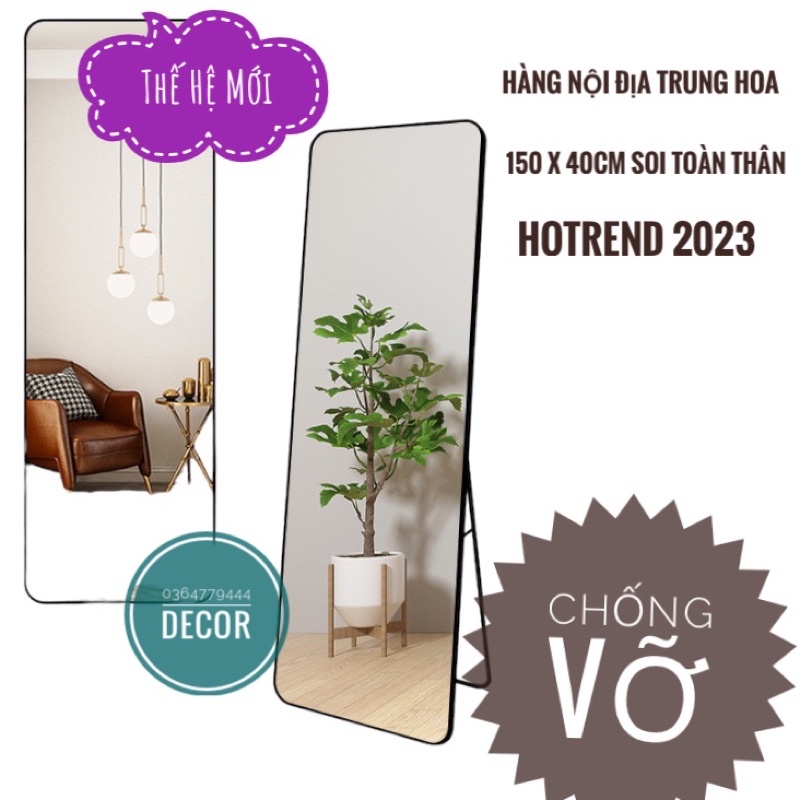 Gương Di Động Toàn Thân - Hàng nhập khẩu cao cấp CHỐNG VỠ , thế hệ mới 2023.