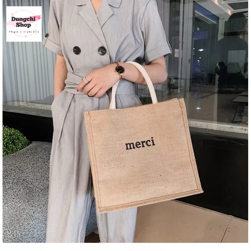 Túi Cói Merci Loại 1  _Màu túi vintage sang trọng