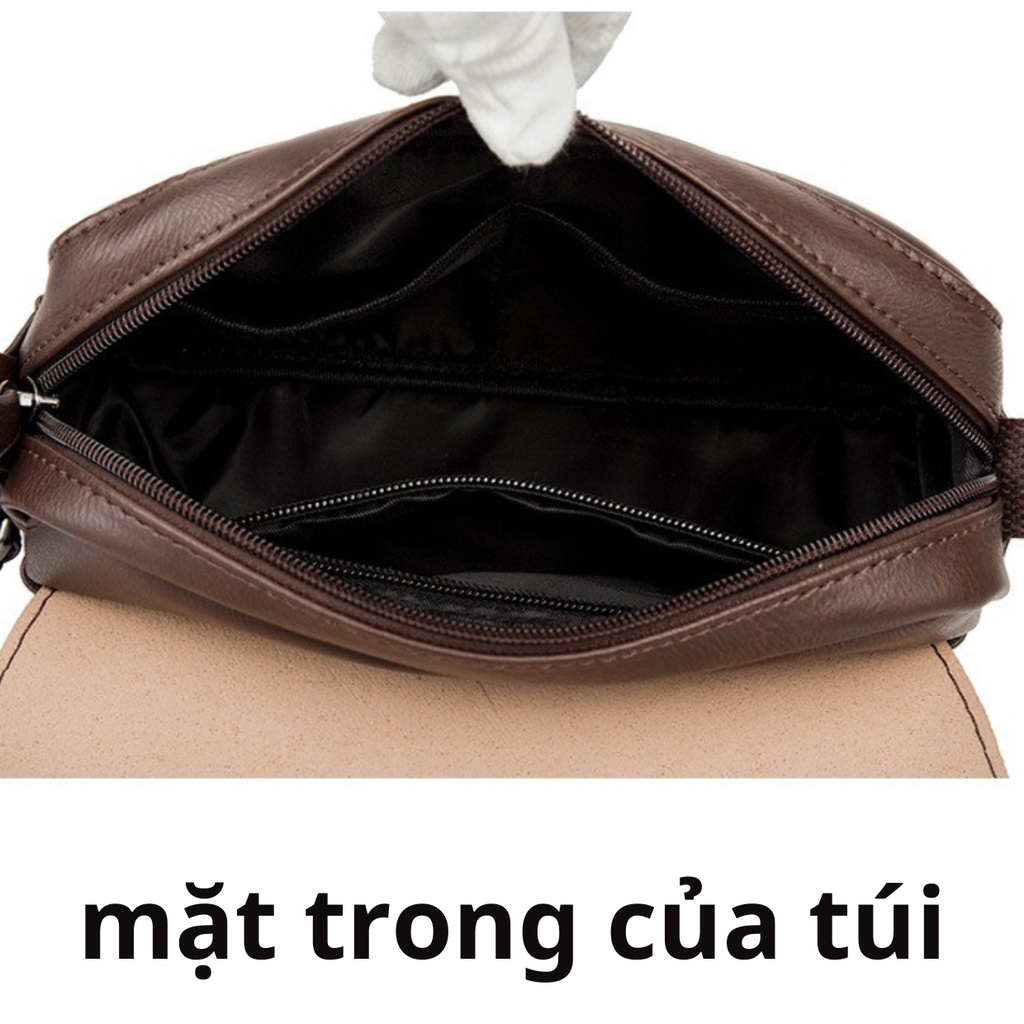 Túi Đeo Chéo Nam Da Bò Cao Câp BASIC, Trẻ Trung, Hiện Đại