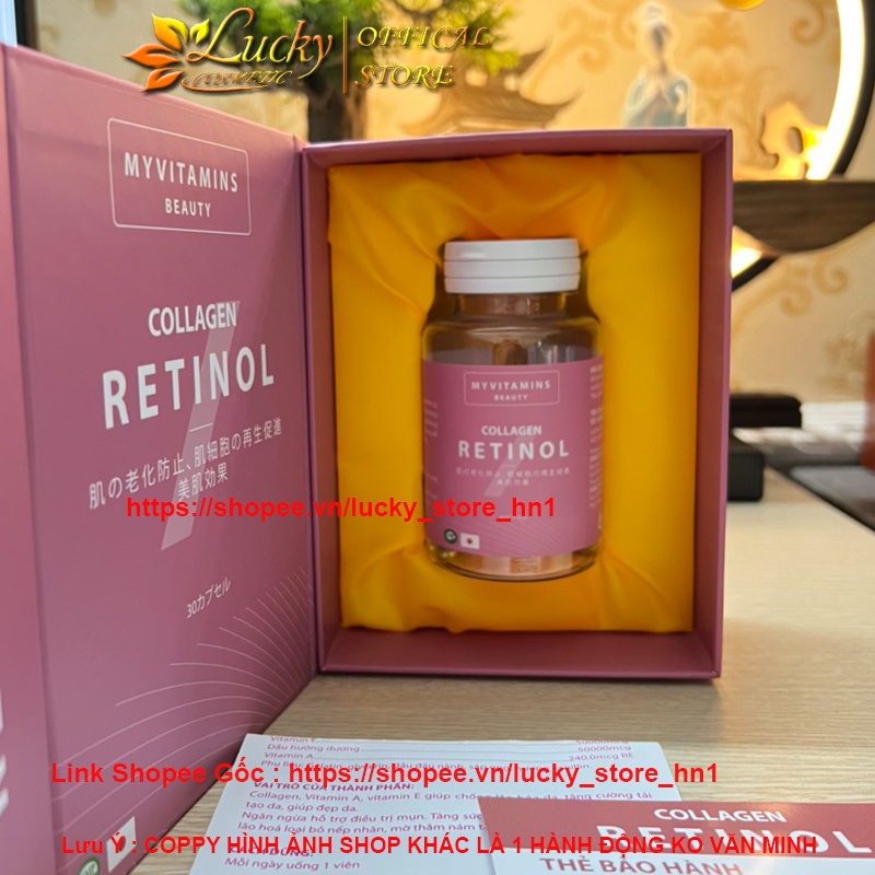 COLAGEN RETINOL Viên Uống Giúp Da Căng Bóng Sáng Không Nếp Nhăn Hộp 30 Viên