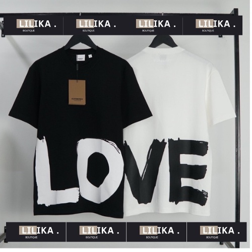 Áo thun Burberry Love form rộng Vải 100%cotton dày Cao Cấp Full tag Mac