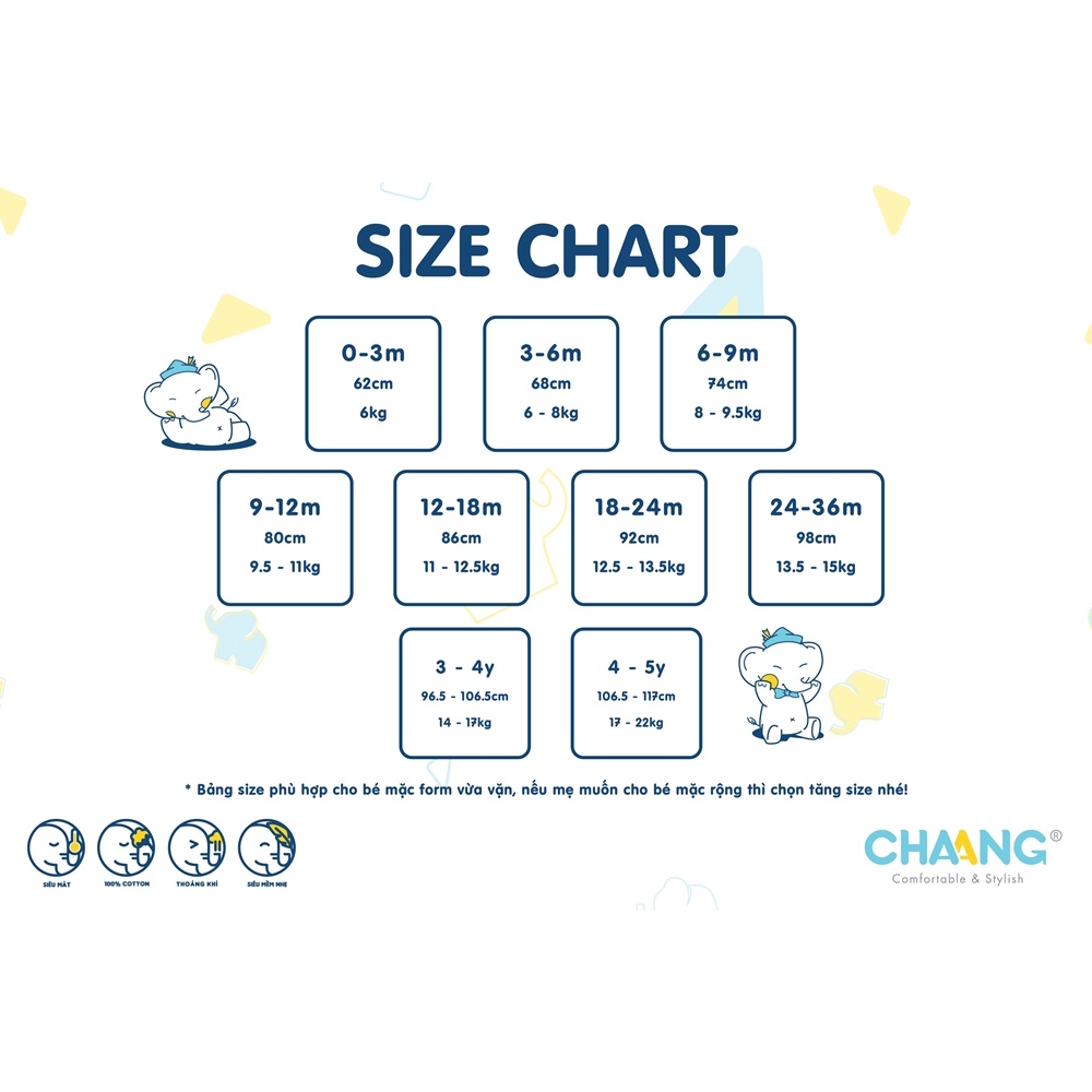 [CHAANG] Bộ quần áo dài cúc chéo sơ sinh Spring vàng Chaang