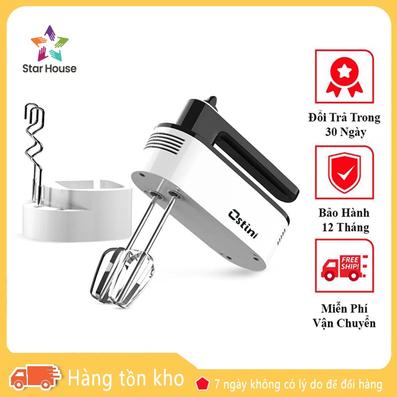 Máy Đánh Trứng Cầm Tay Mini Để Bàn Ostini Máy Nhồi Bột Làm Bánh 5 Chế Độ Giúp Đánh Trứng Đánh Kem Nhào Đa Năng Công