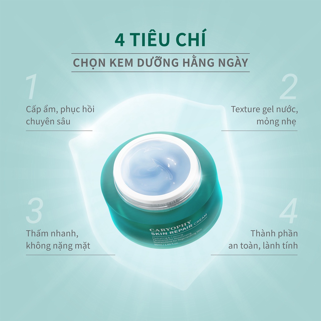 Kem dưỡng ẩm phục hồi da tổn thương Caryophy Skin Repair Cream Hàn Quốc giúp da mềm mịn 50ml