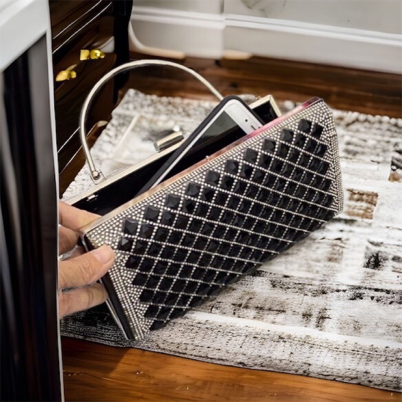 Bóp Đầm Cầm Tay Có Quai Đeo Vai Kết Hạt Thủ Công