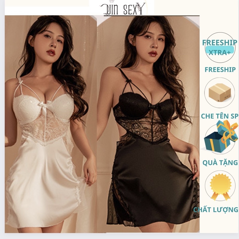 Váy Ngủ Lụa Hai Dây Cúp Ngực Hở Lưng Quyến Rũ VN091