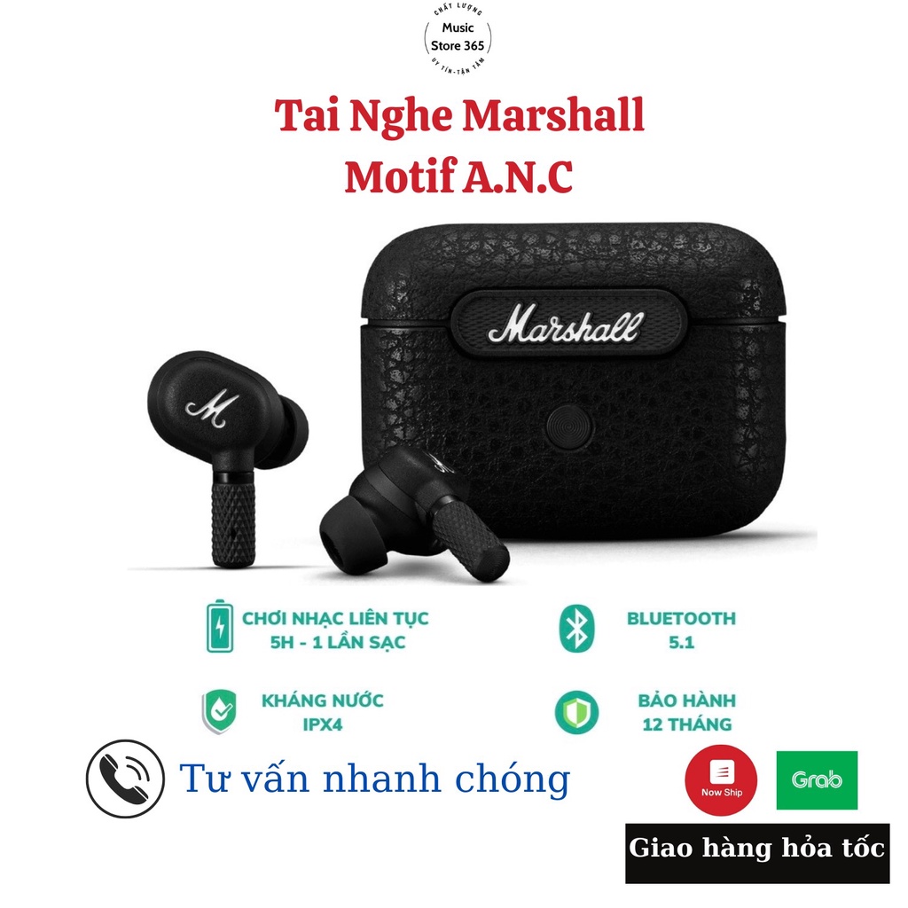 Tai Nghe Marshall MOTIF A.N.C Bluetooth Không Dây Âm Bass Cực Đỉnh-Bảo Hành 12 Tháng-1 đổi 1