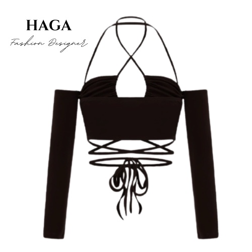 Áo ống tay dài rúm ngực HAGA AORN76
