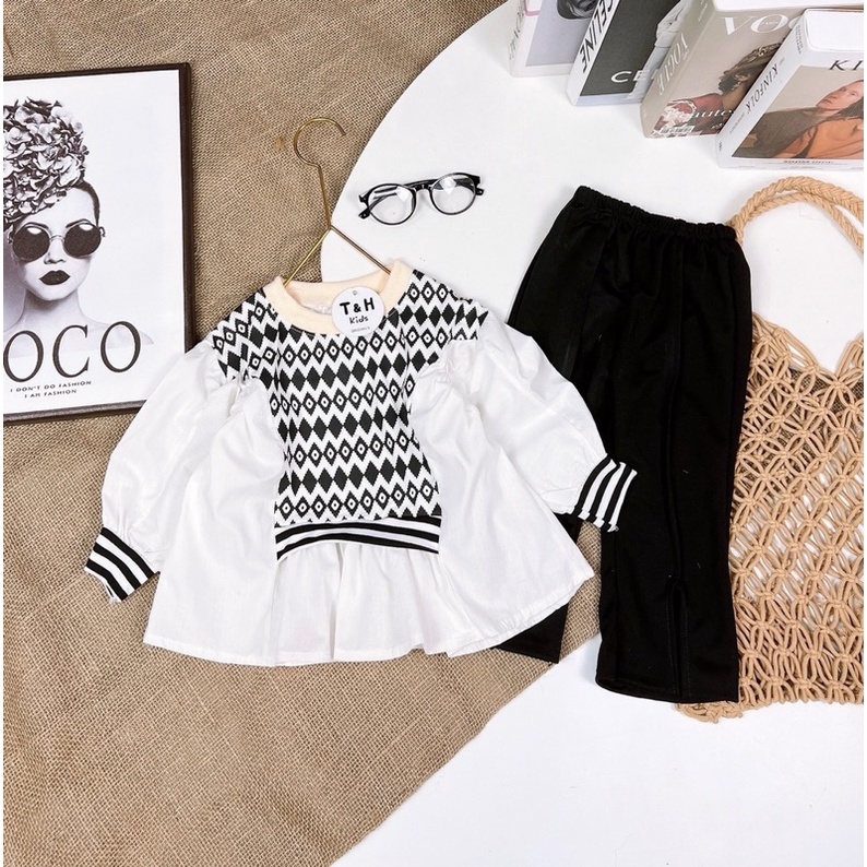 Set bộ quần áo bé gái cho bé size 7-10kg