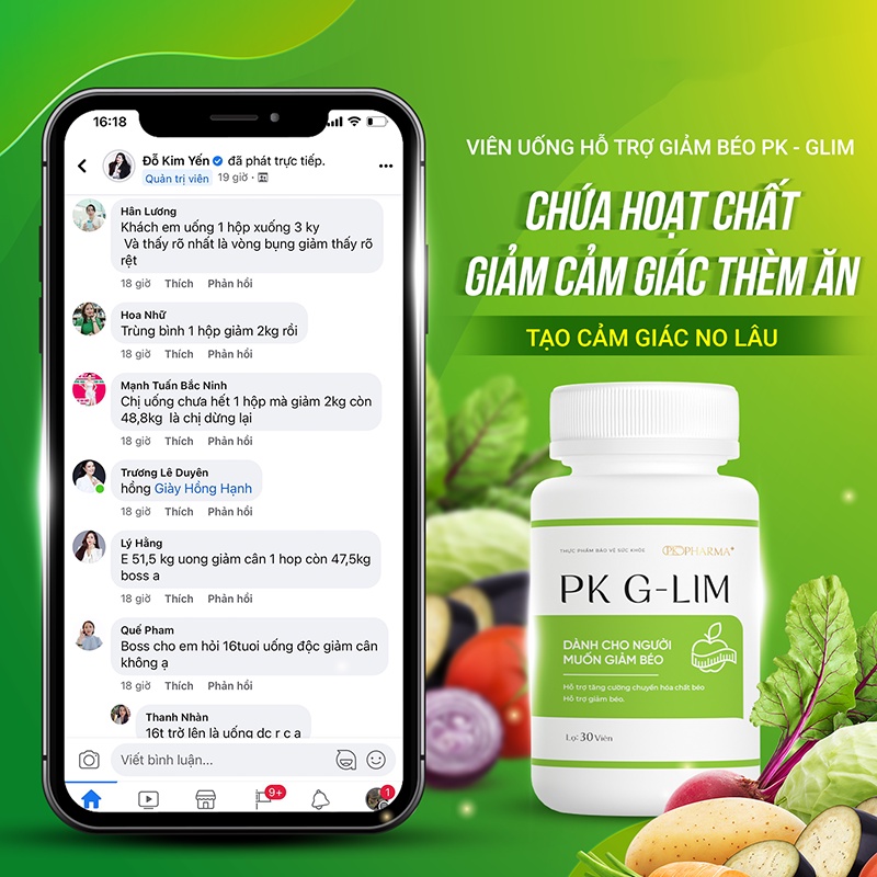 Viên uống giảm cân PK G-LIM dành cho người muốn giảm béo thương hiệu Dr.lacir hộp 30 viên